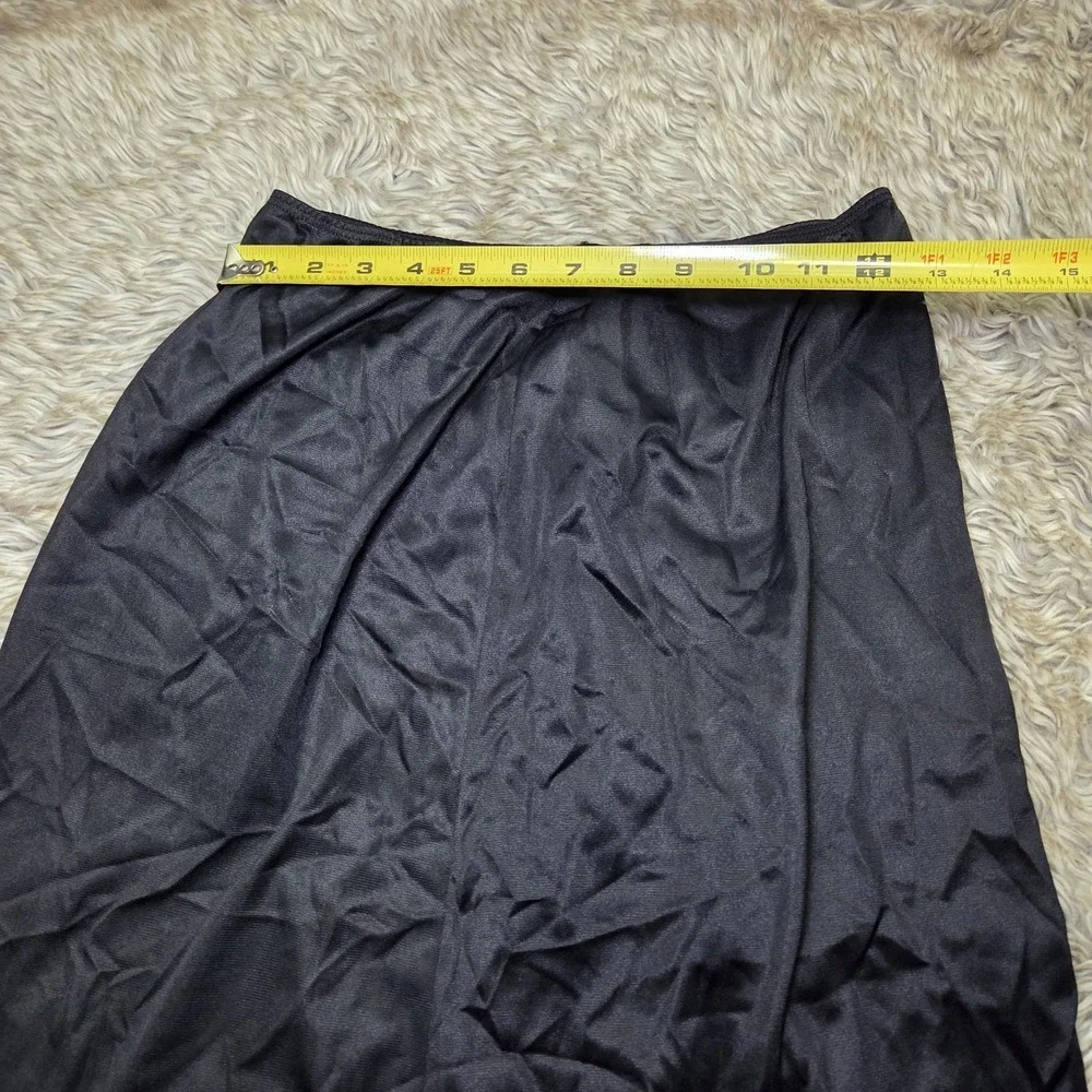 Vintage Black Half Slip Skirt Lace‎ Trim Nylon Lingerie Underskirt Women S